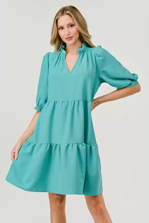 PI Alicia Tiered Puff Sleeve Dress