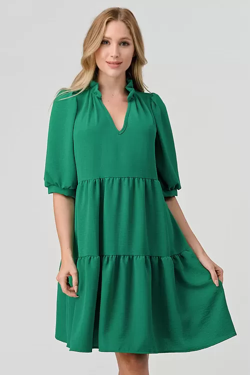 PI Alicia Tiered Puff Sleeve Dress