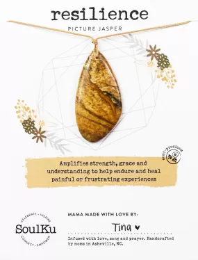 Picture Jasper Touchstone Necklace for Resilience