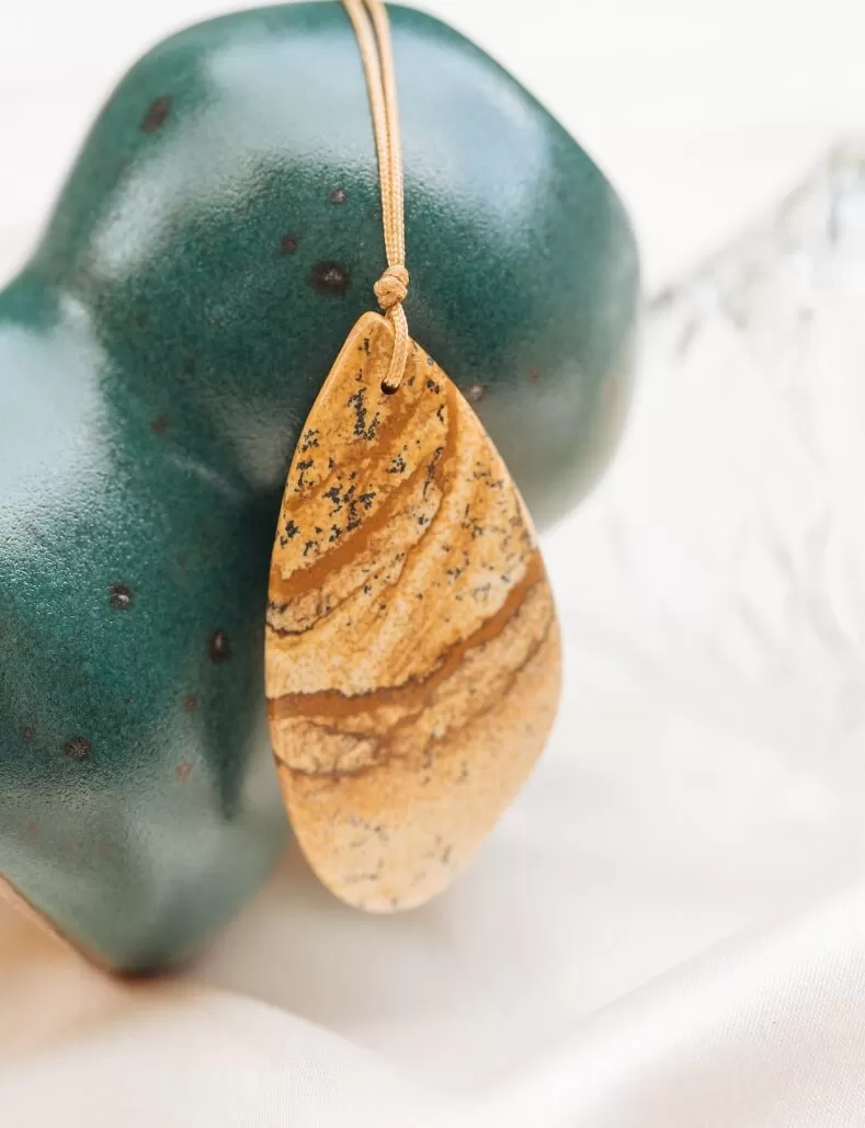 Picture Jasper Touchstone Necklace for Resilience