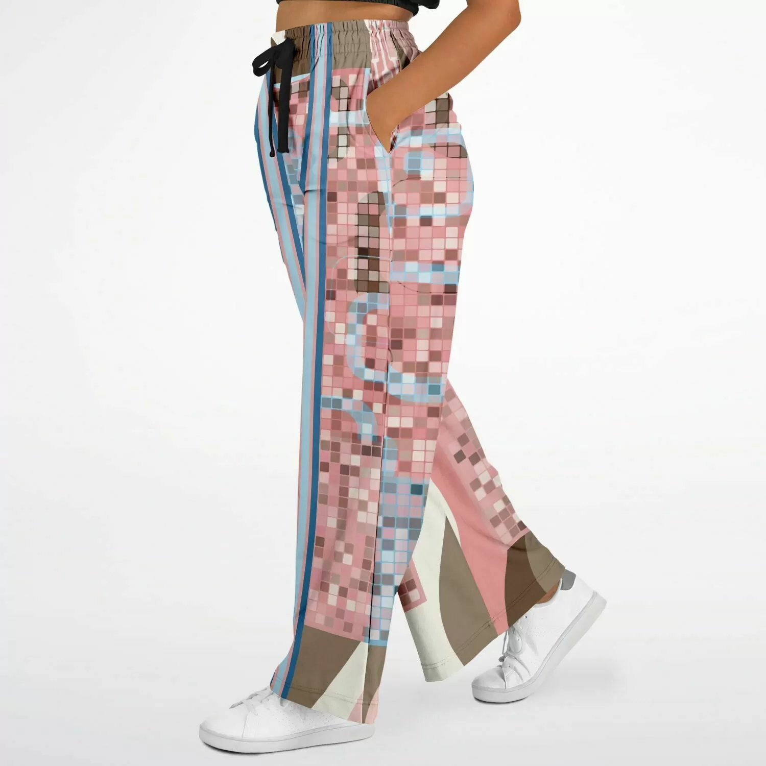 Pink Geo Holy Mosaic Eco-Poly Stretchy Phat Bellbottoms