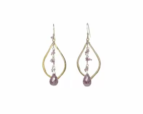 Pink Sapphire Shag Earrings