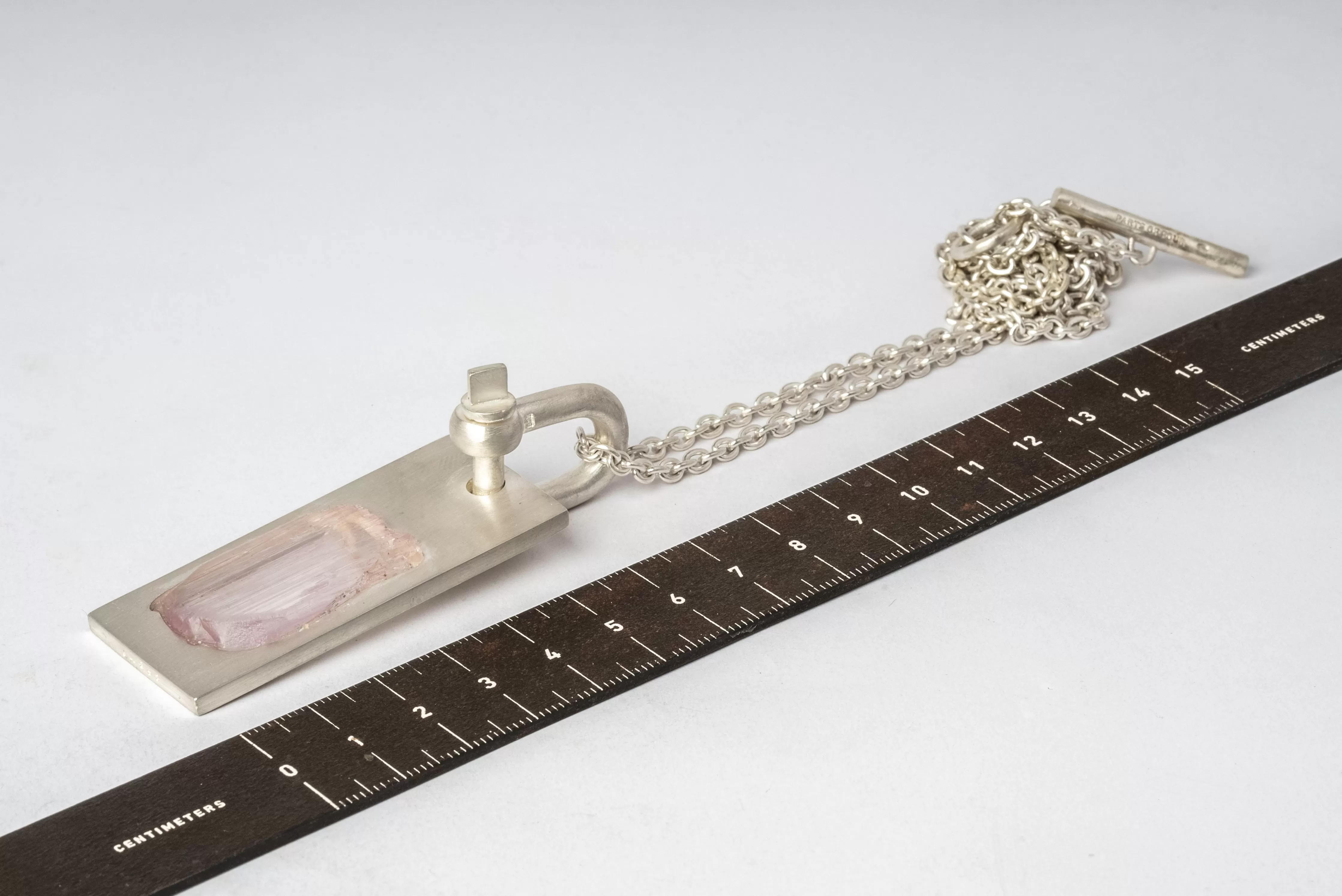 Plate Necklace (U-Bolt Var., Adaptation, Pink Kunzite, MA KUN)