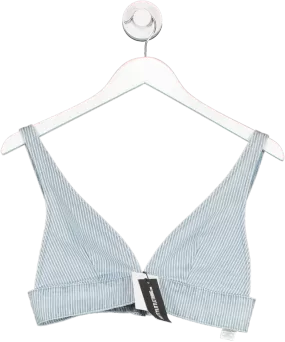 PrettyLittleThing Blue Stripe Denim Triangle Bralet UK 10