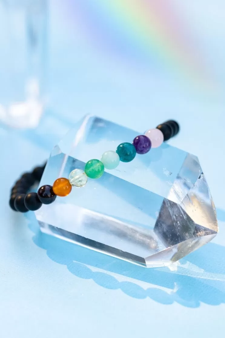 Pride Rainbow Gemstone Bracelet - Large