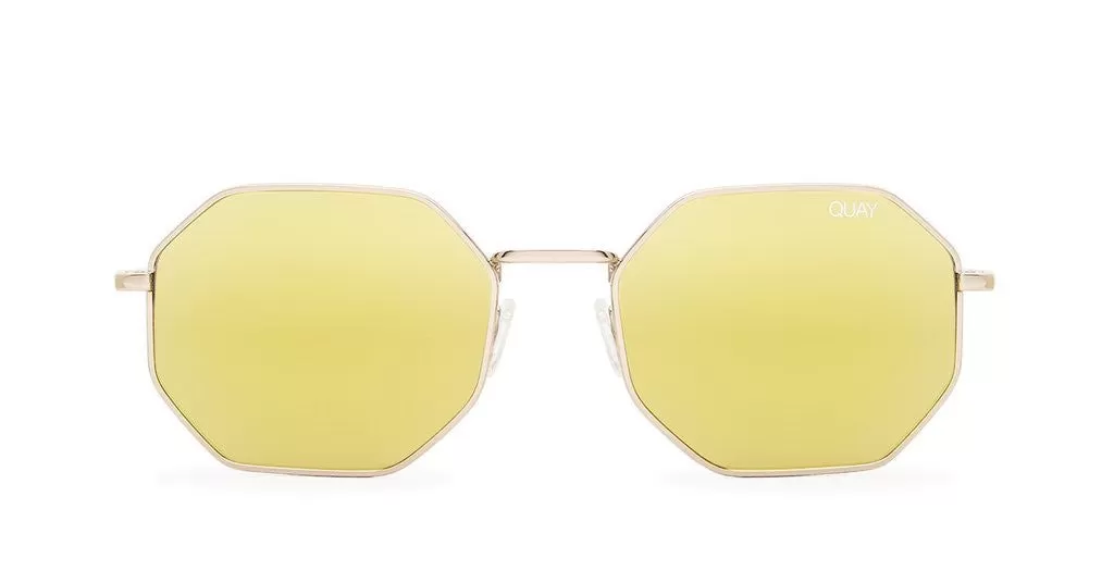 Quay On a Dime Gold Mirror Sunglasses