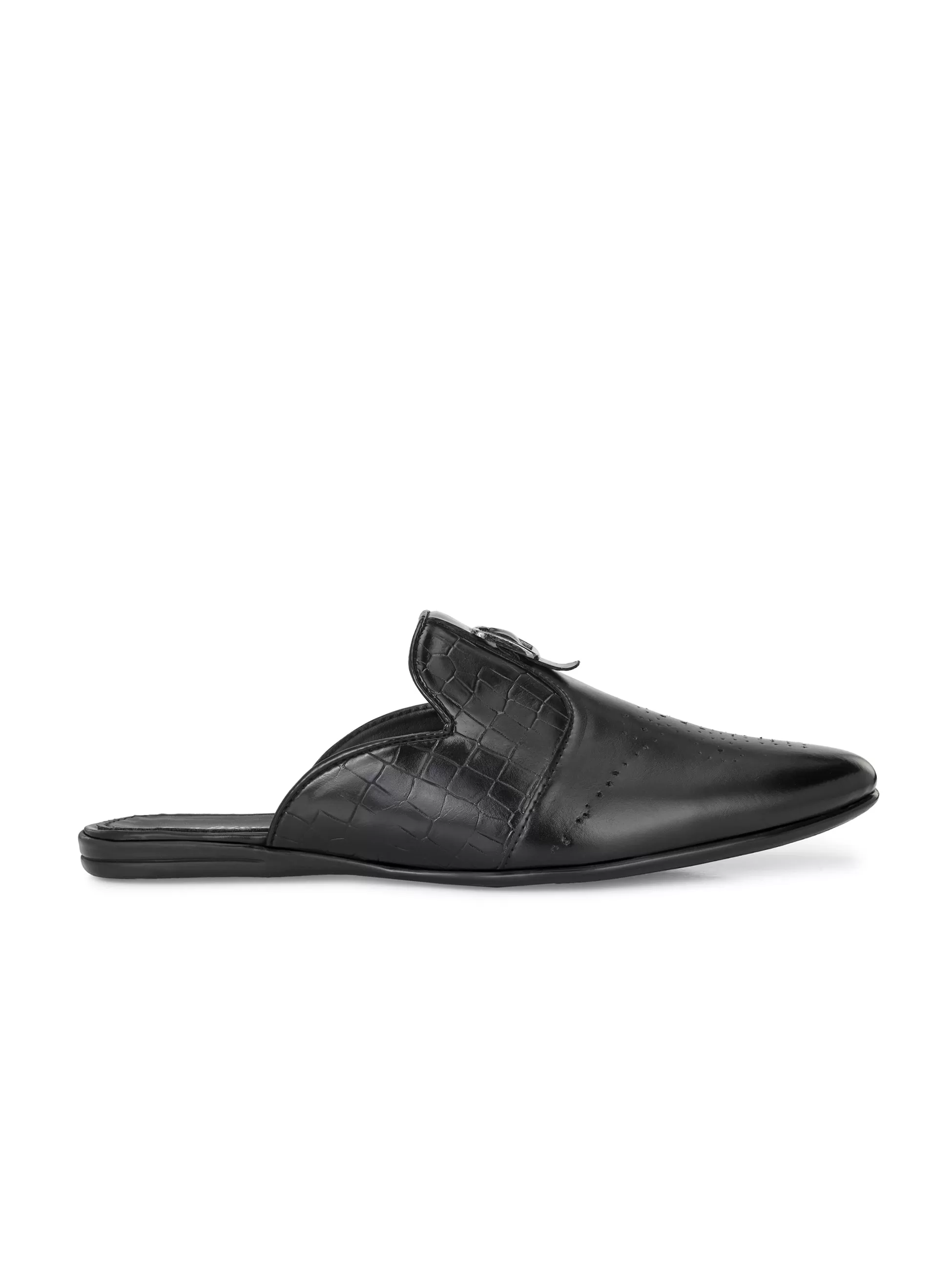 Ramon Black Buckle Mules