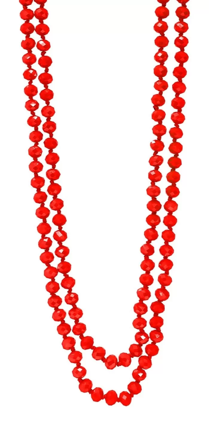 *Red Crystal 60" Layering Necklace*