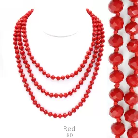 *Red Crystal 60" Layering Necklace*