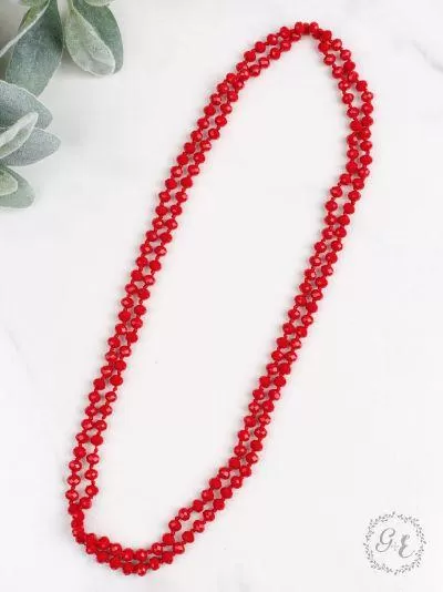 *Red Crystal 60" Layering Necklace*