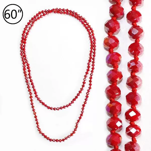 *Red Crystal 60" Layering Necklace*