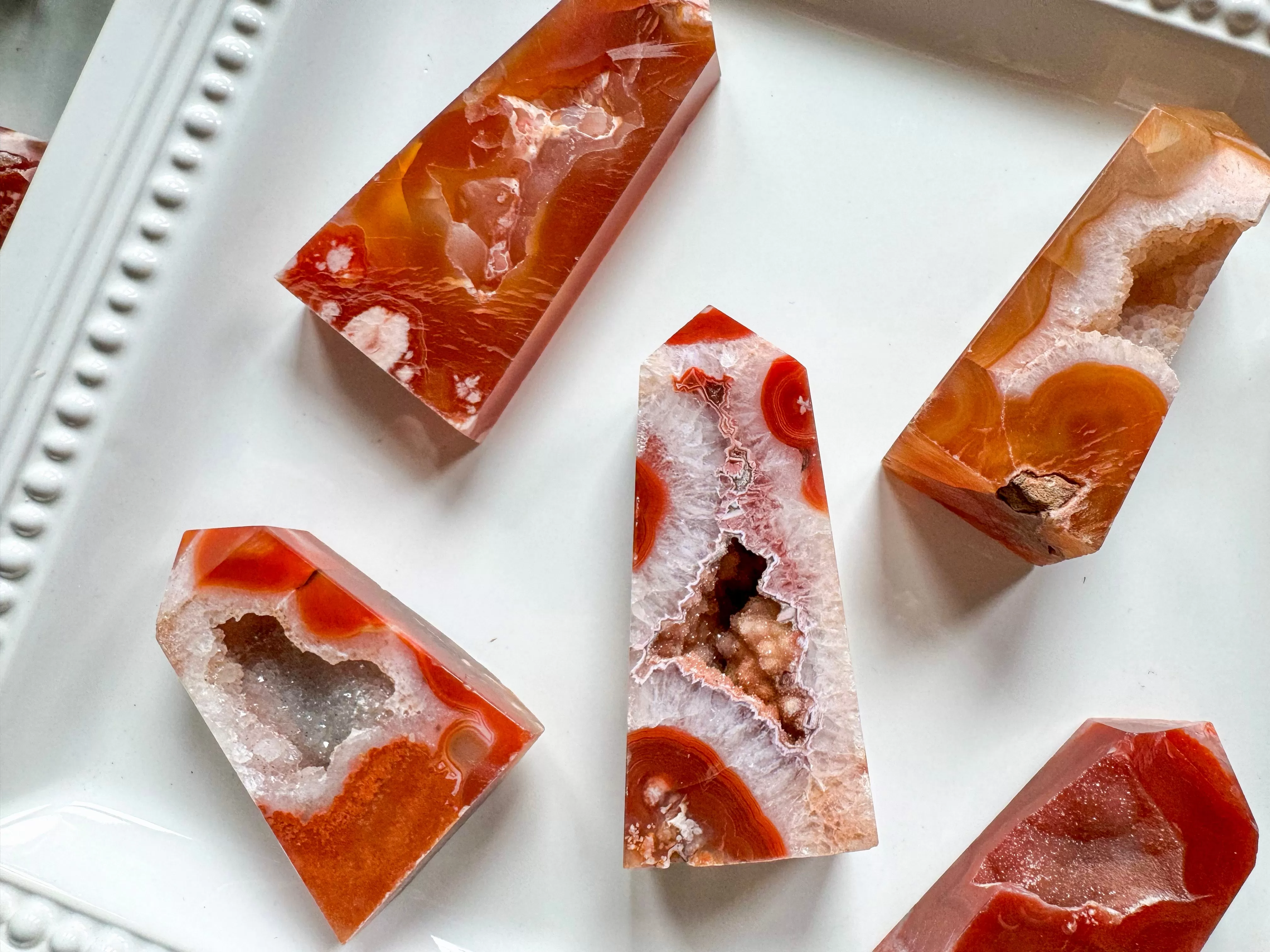 Red Flower Agate Points