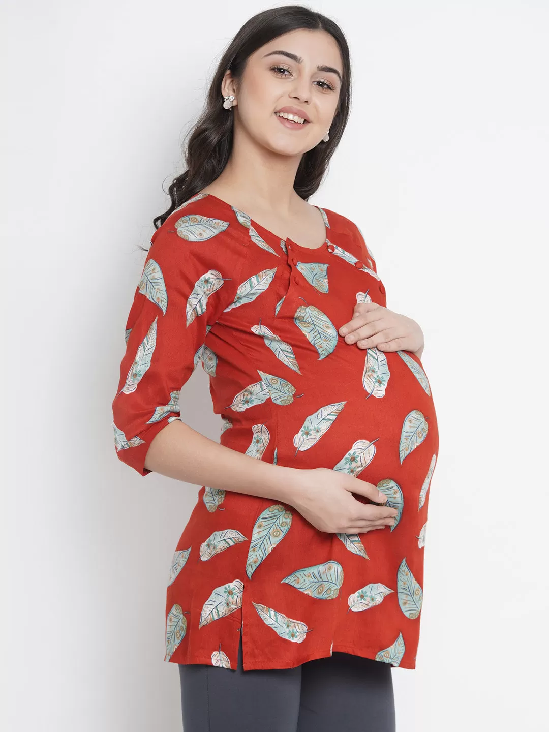 Red Maternity and Pregnancy Top