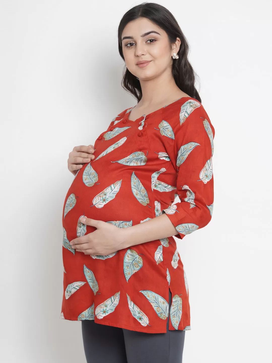 Red Maternity and Pregnancy Top