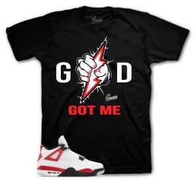 Retro 4 Red Cement Shirt - God Got Me - Black