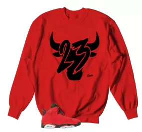 Retro 6 Toro Bravo Sweater - Toro - Red