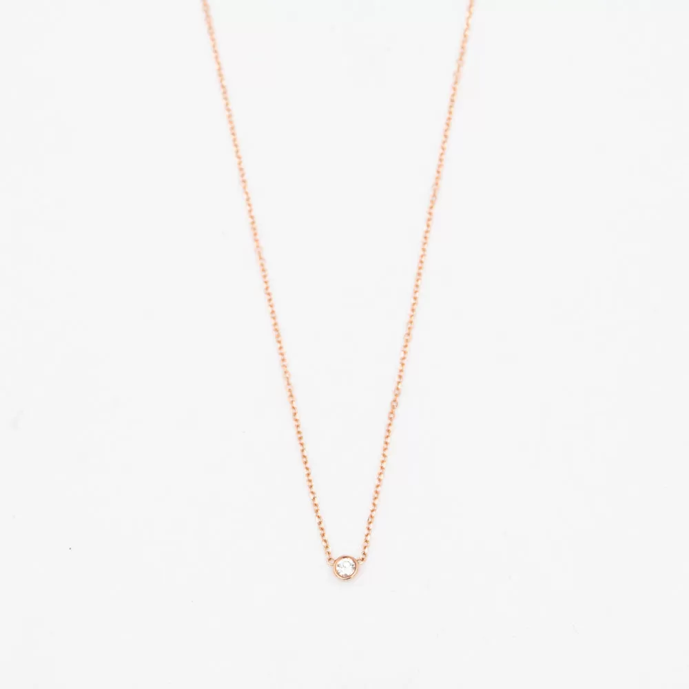 Rose Gold Barely-There Diamond Necklace