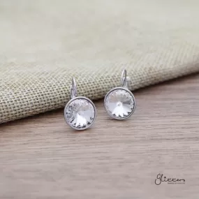 Round Crystal Hook Earrings - 5 Colour Options