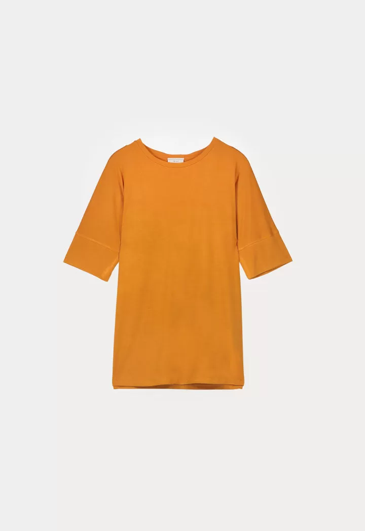 Round Neck Solid Basic Top