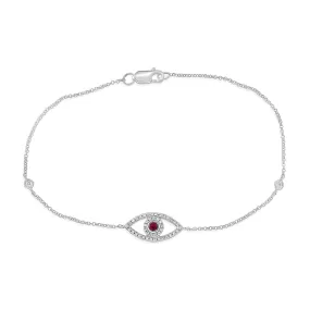 Ruby Evil Eye Bracelet