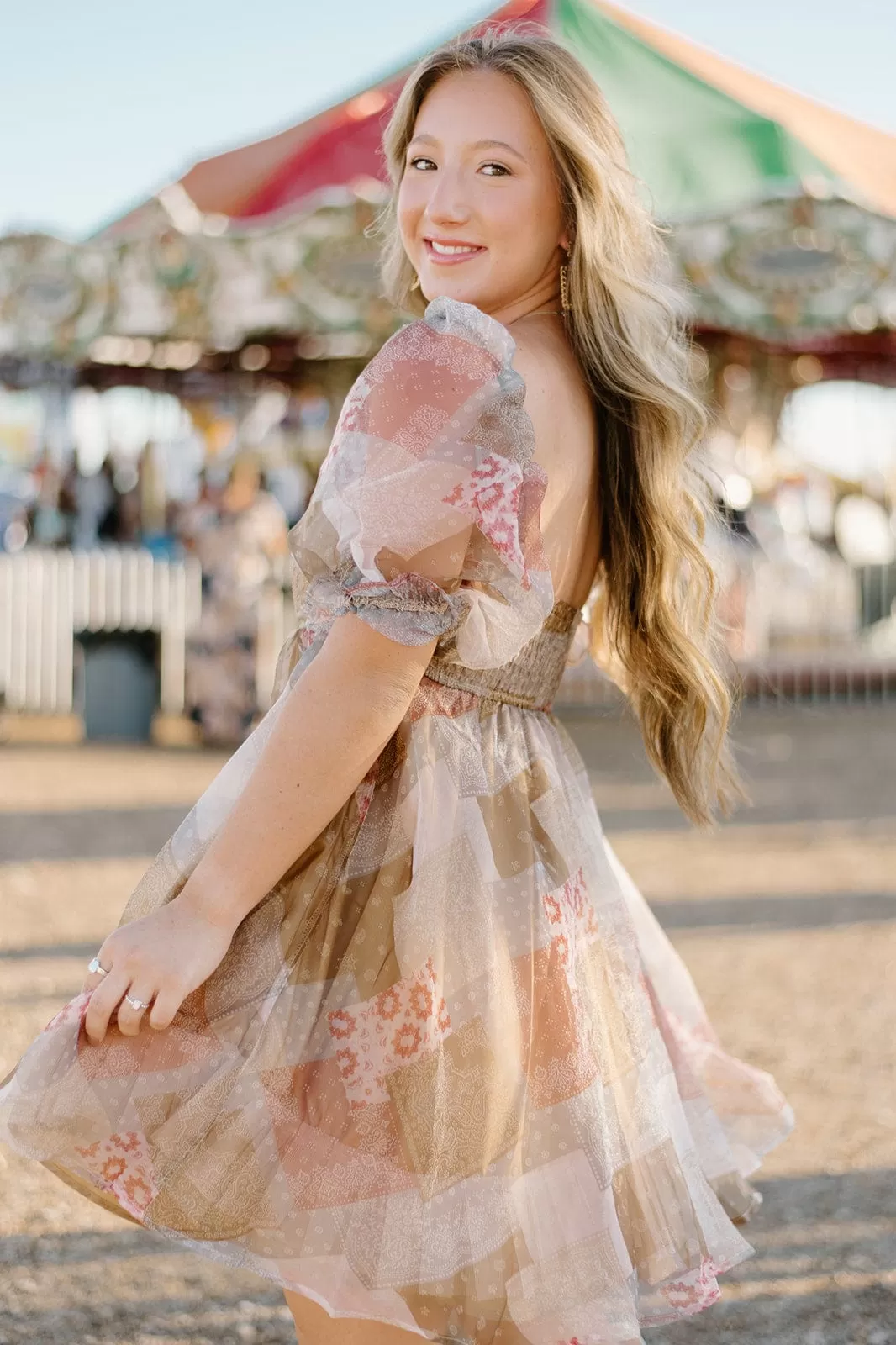 Rust Bandana Babydoll Dress