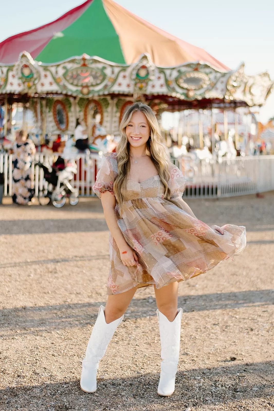 Rust Bandana Babydoll Dress