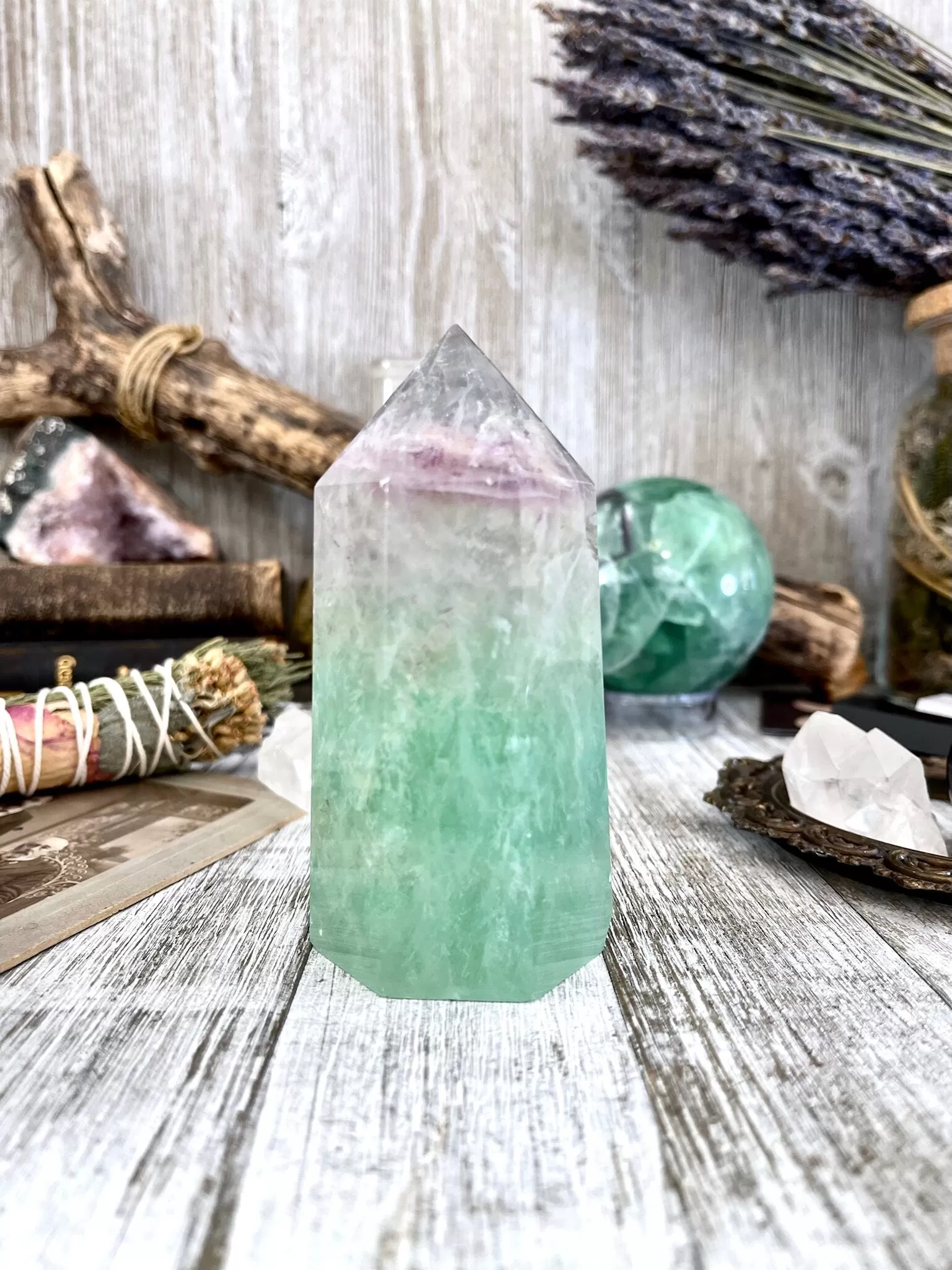 Self Standing Fluorite Crystal Point / FoxlarkCrystals