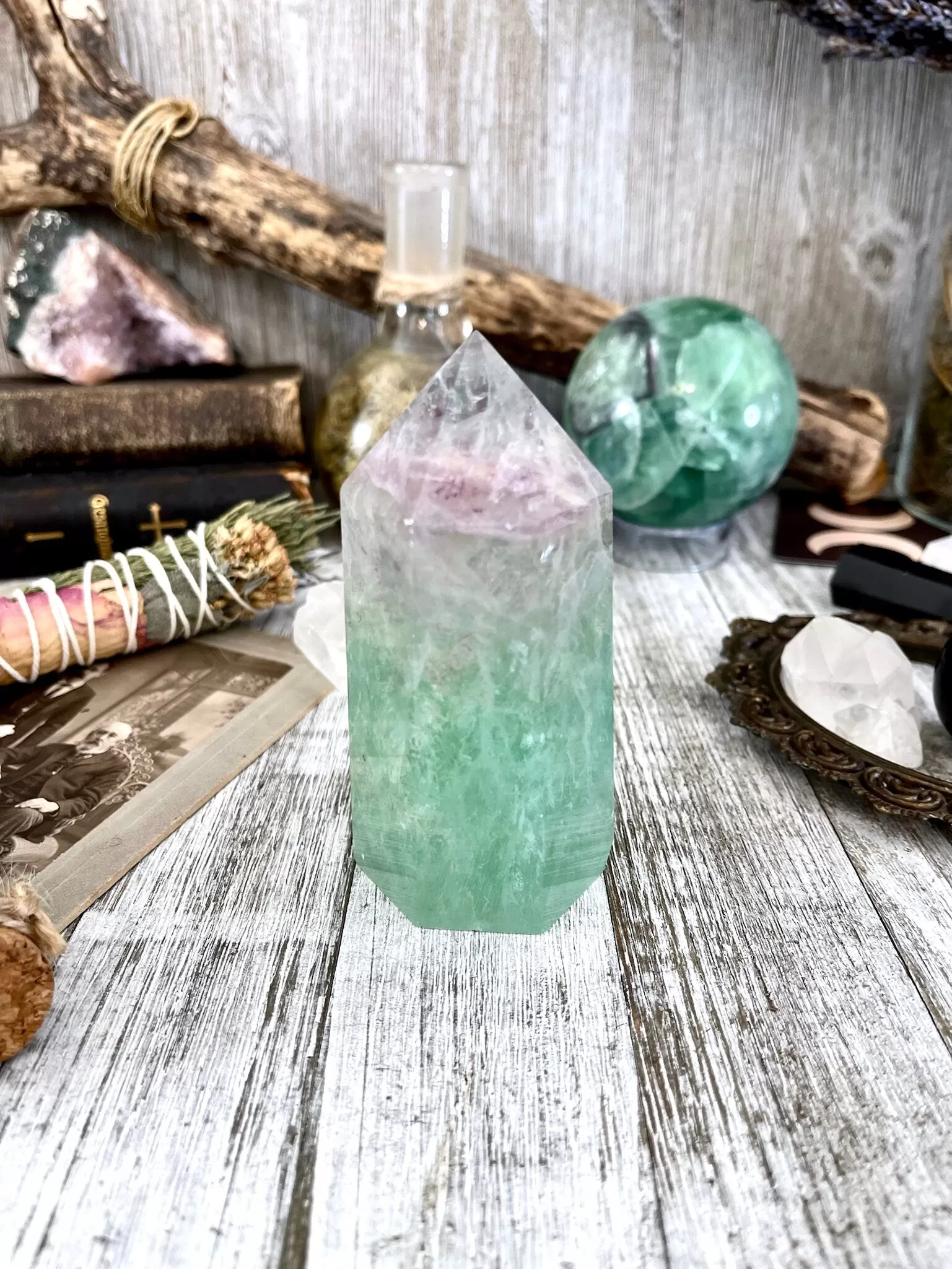 Self Standing Fluorite Crystal Point / FoxlarkCrystals