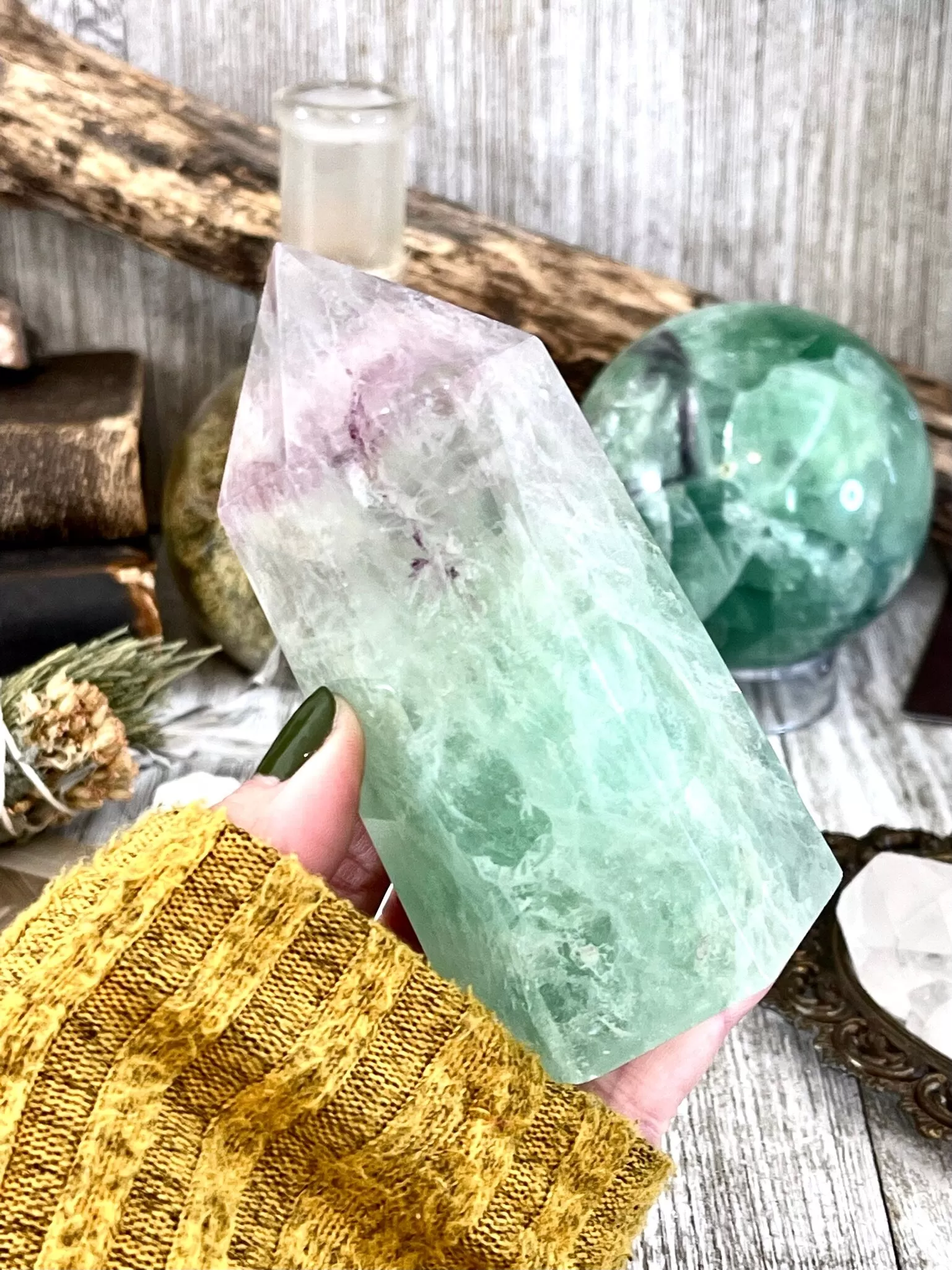 Self Standing Fluorite Crystal Point / FoxlarkCrystals