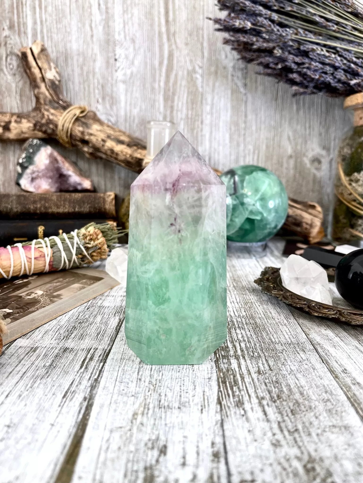 Self Standing Fluorite Crystal Point / FoxlarkCrystals