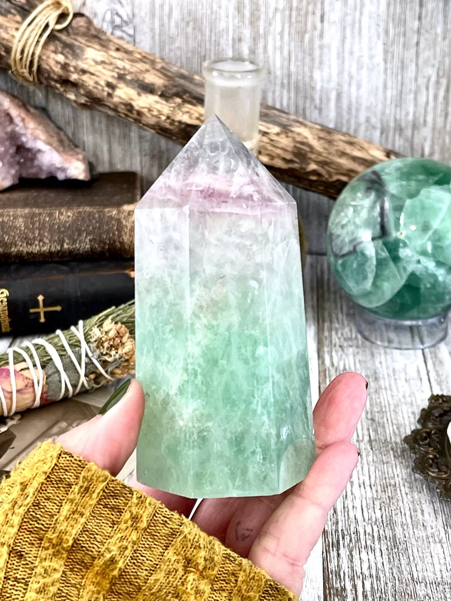 Self Standing Fluorite Crystal Point / FoxlarkCrystals