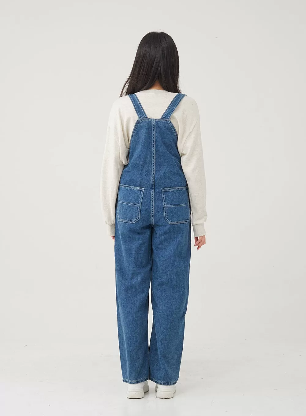 Side Button Denim Overall Pants BG24