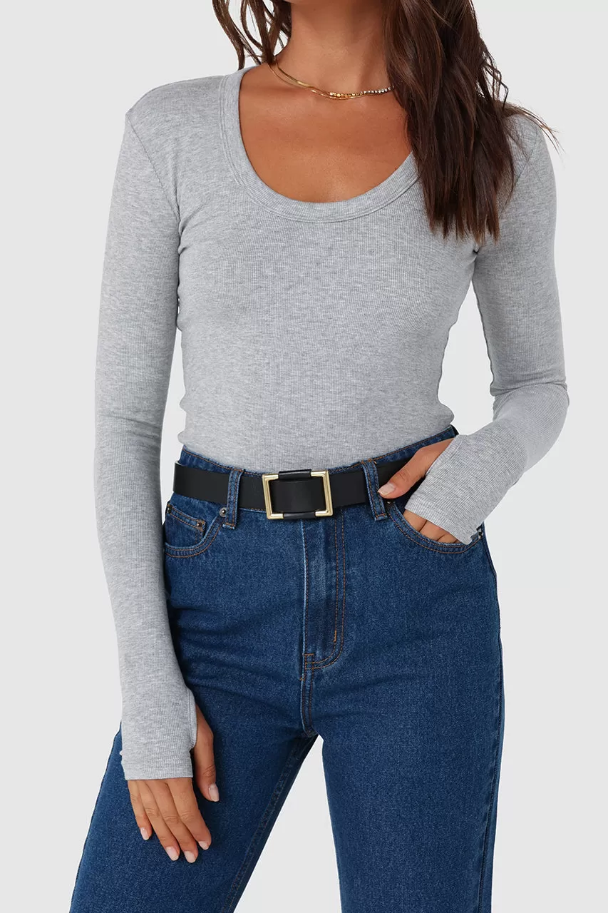 Sinclair Long Sleeve Top | Grey Marle