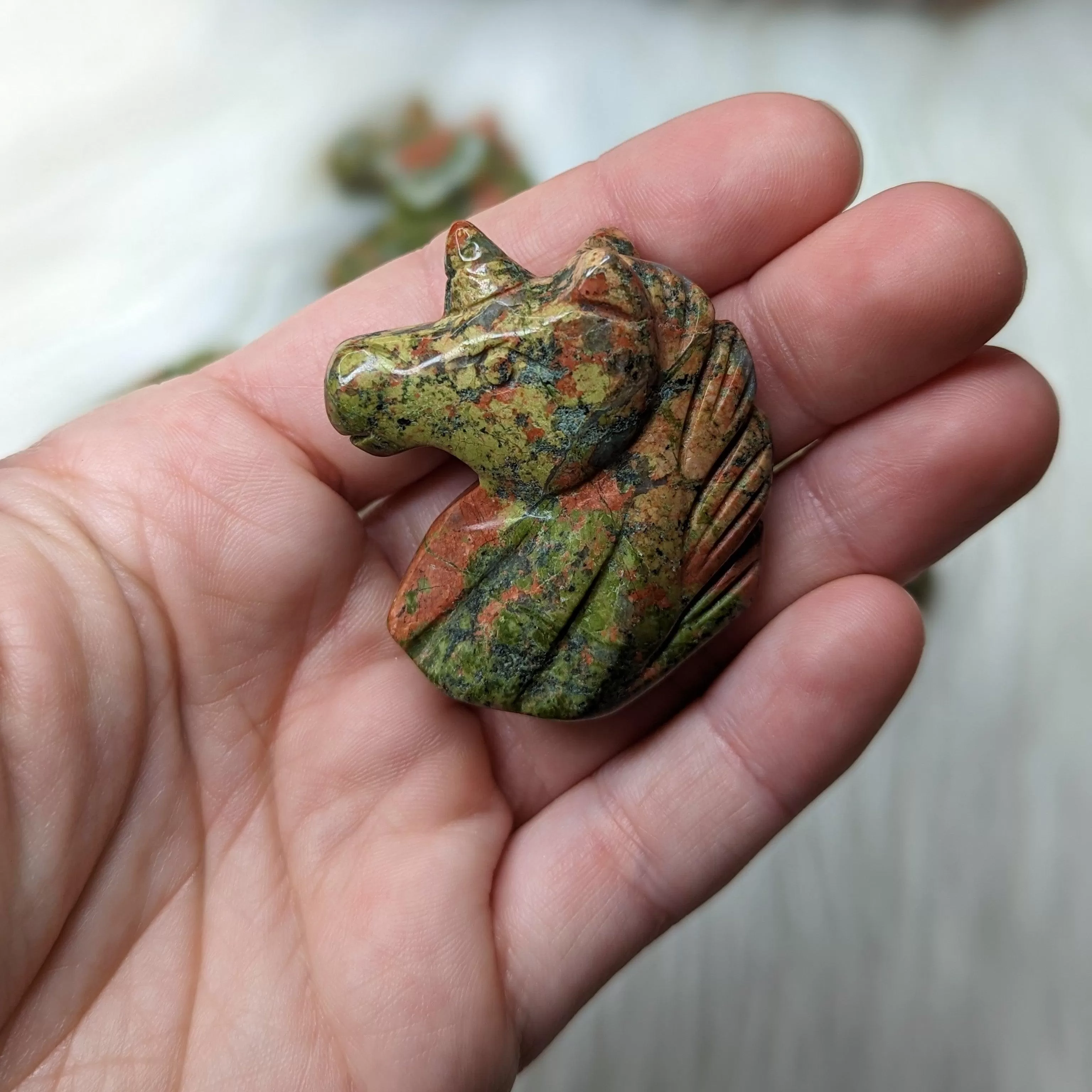 Small Unakite Unicorn Carving~ Magical Protective Energy