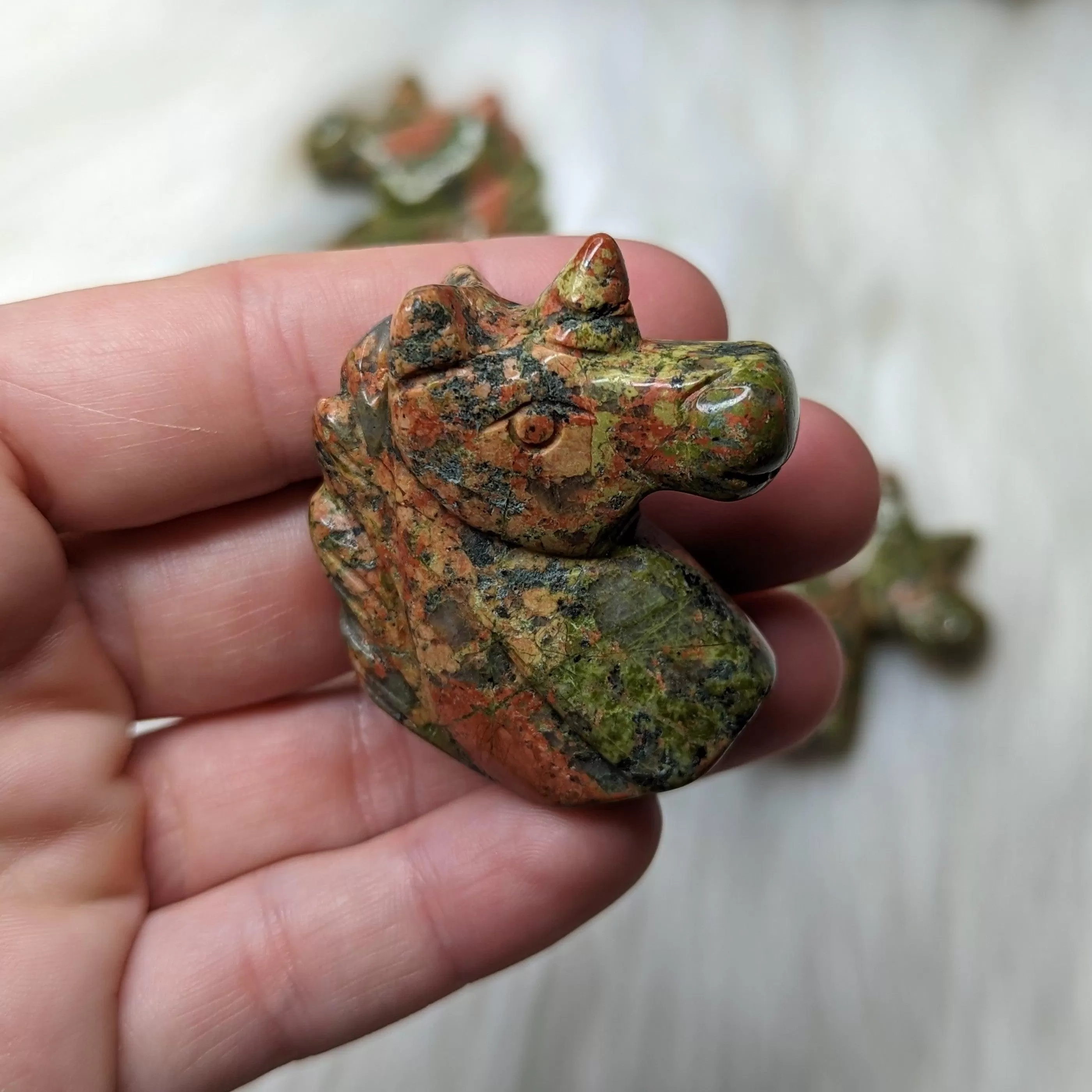 Small Unakite Unicorn Carving~ Magical Protective Energy