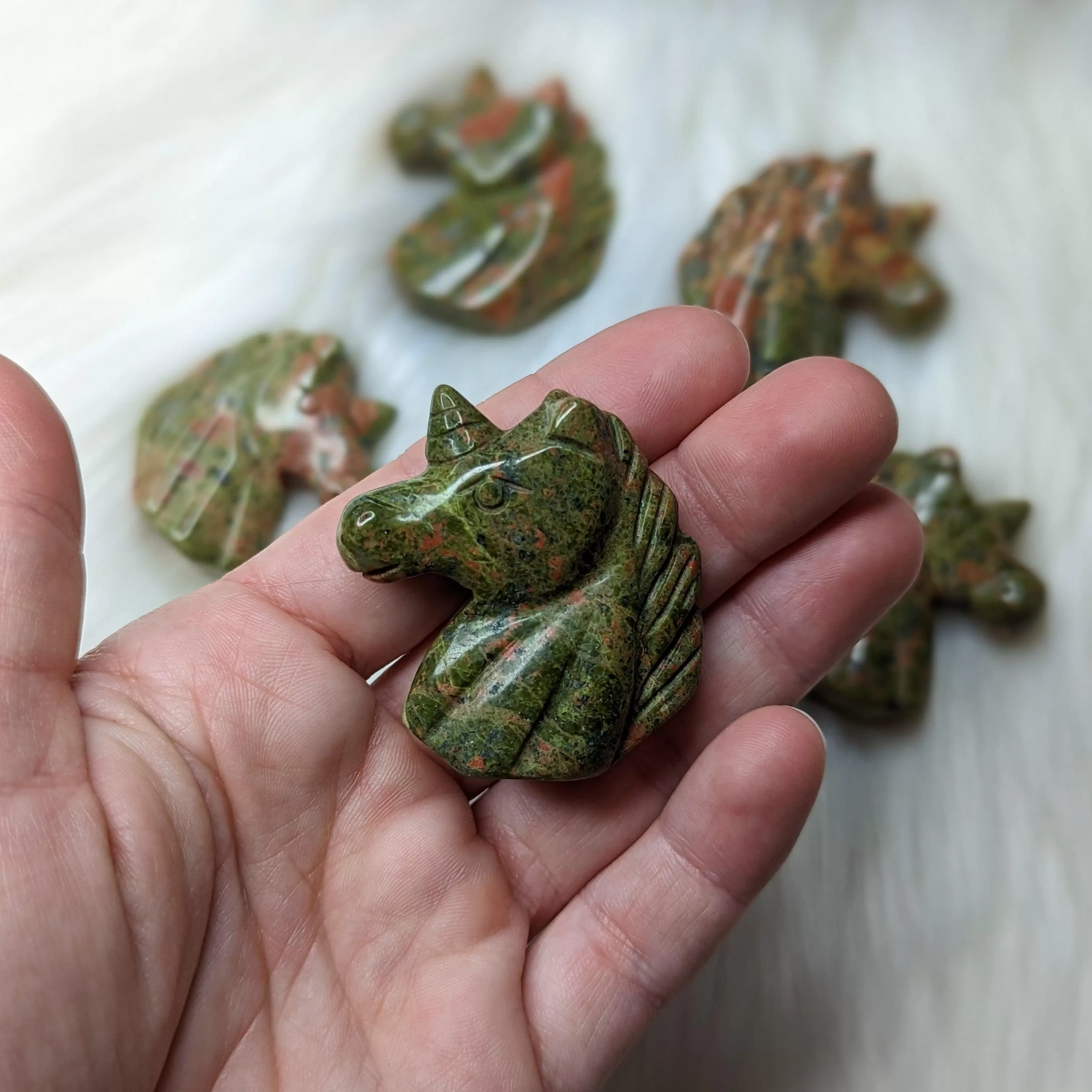 Small Unakite Unicorn Carving~ Magical Protective Energy