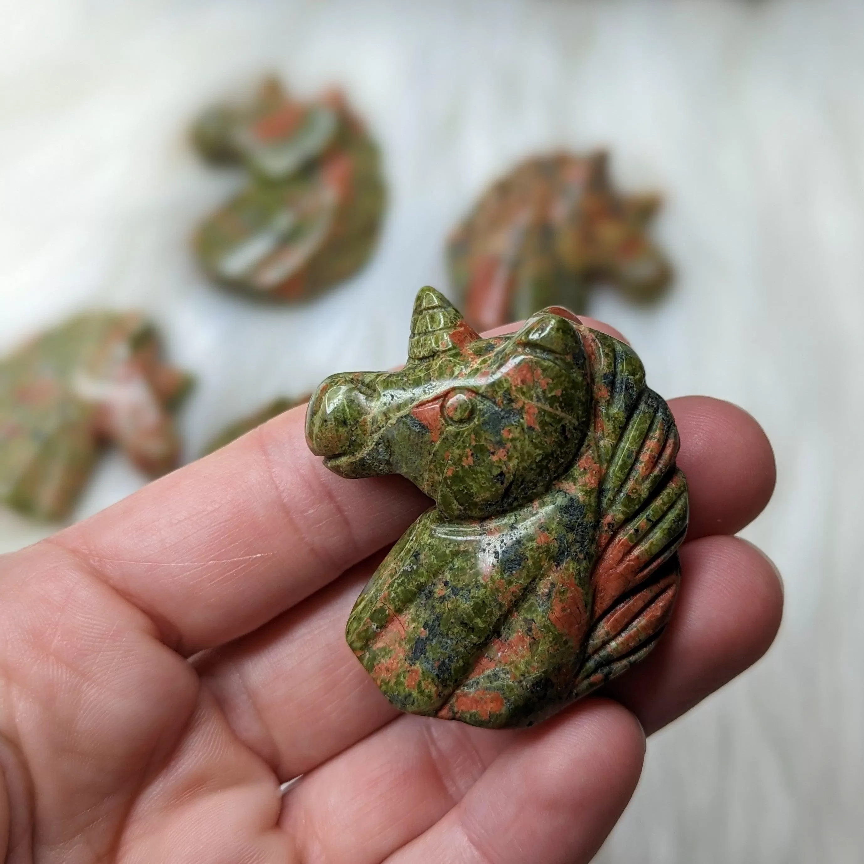 Small Unakite Unicorn Carving~ Magical Protective Energy