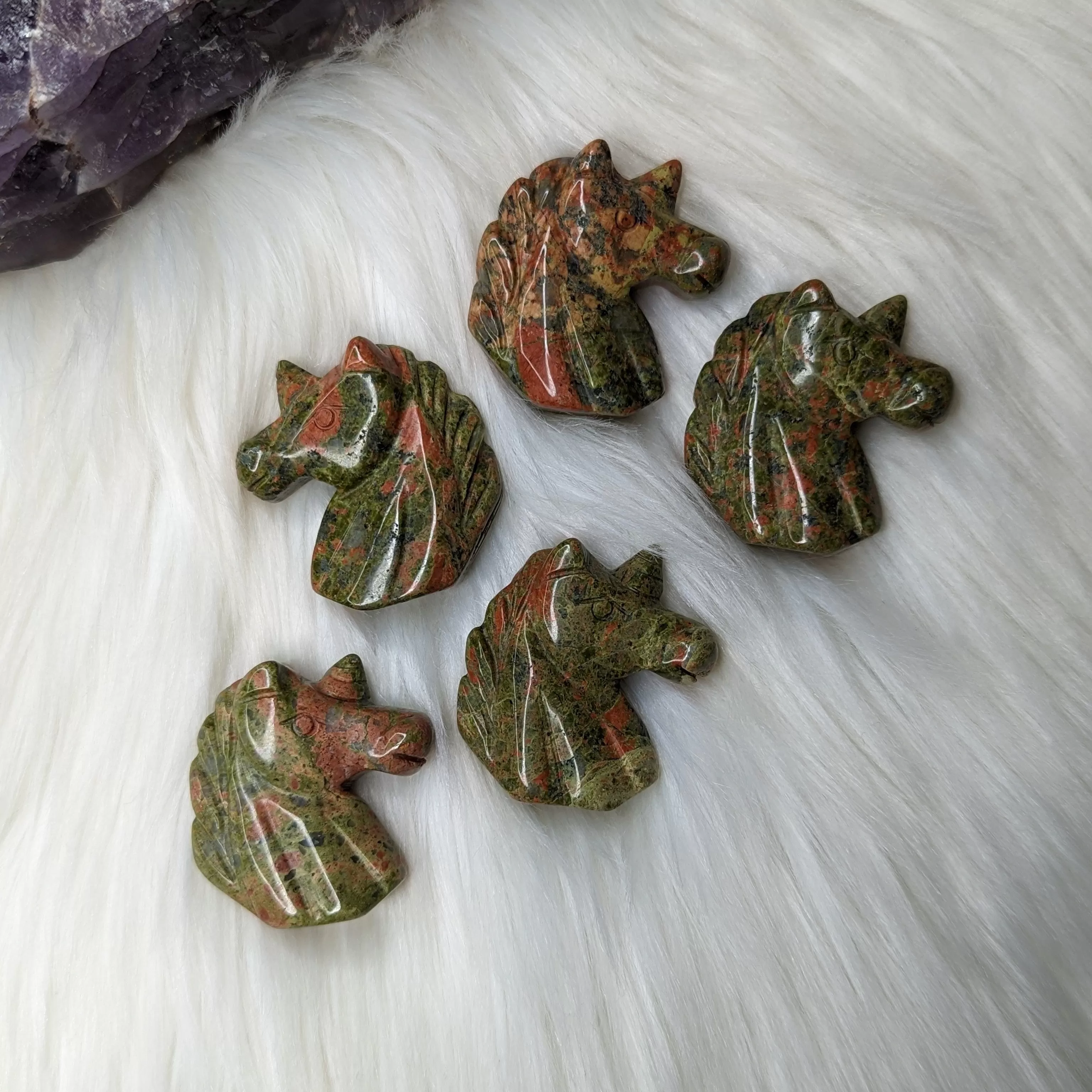 Small Unakite Unicorn Carving~ Magical Protective Energy