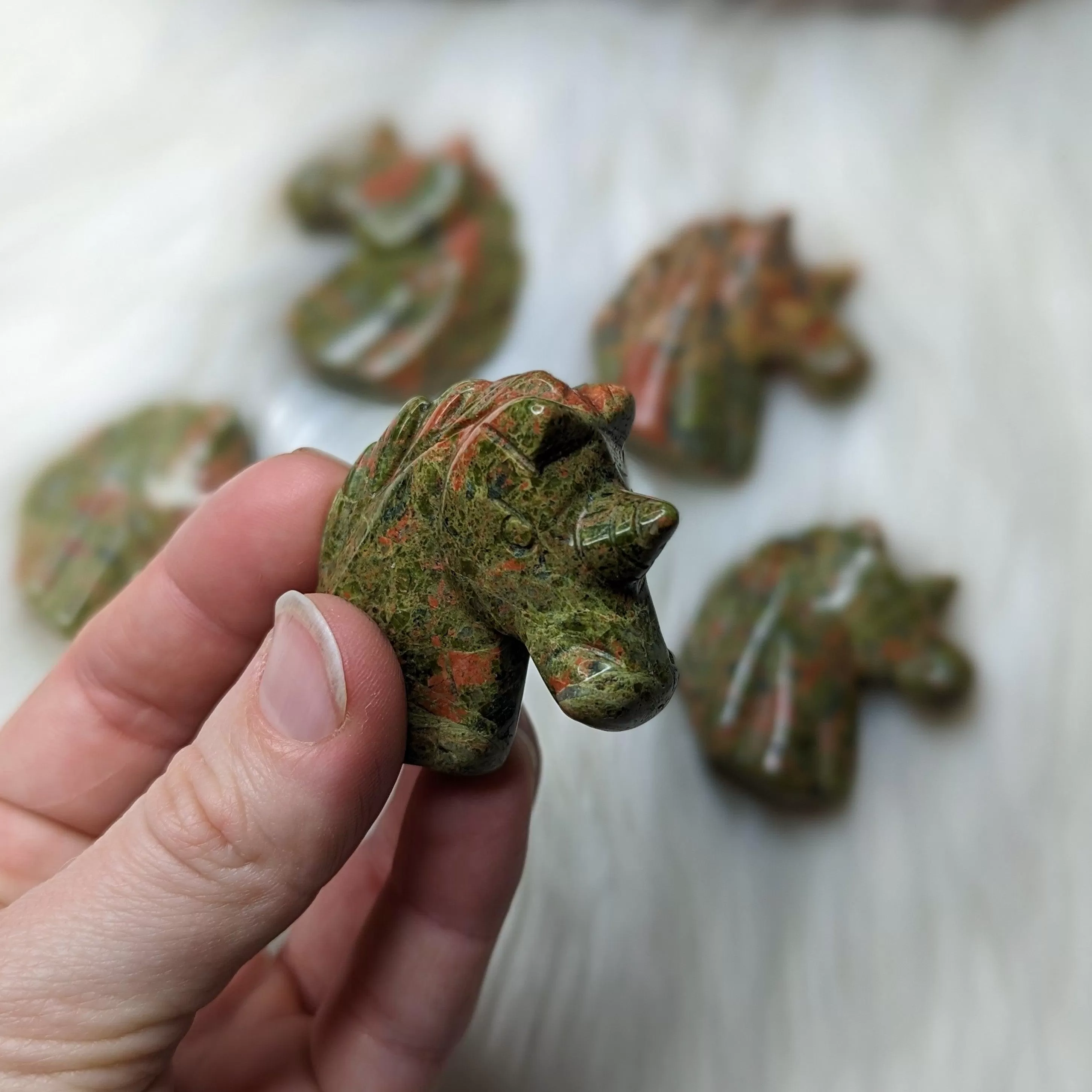 Small Unakite Unicorn Carving~ Magical Protective Energy