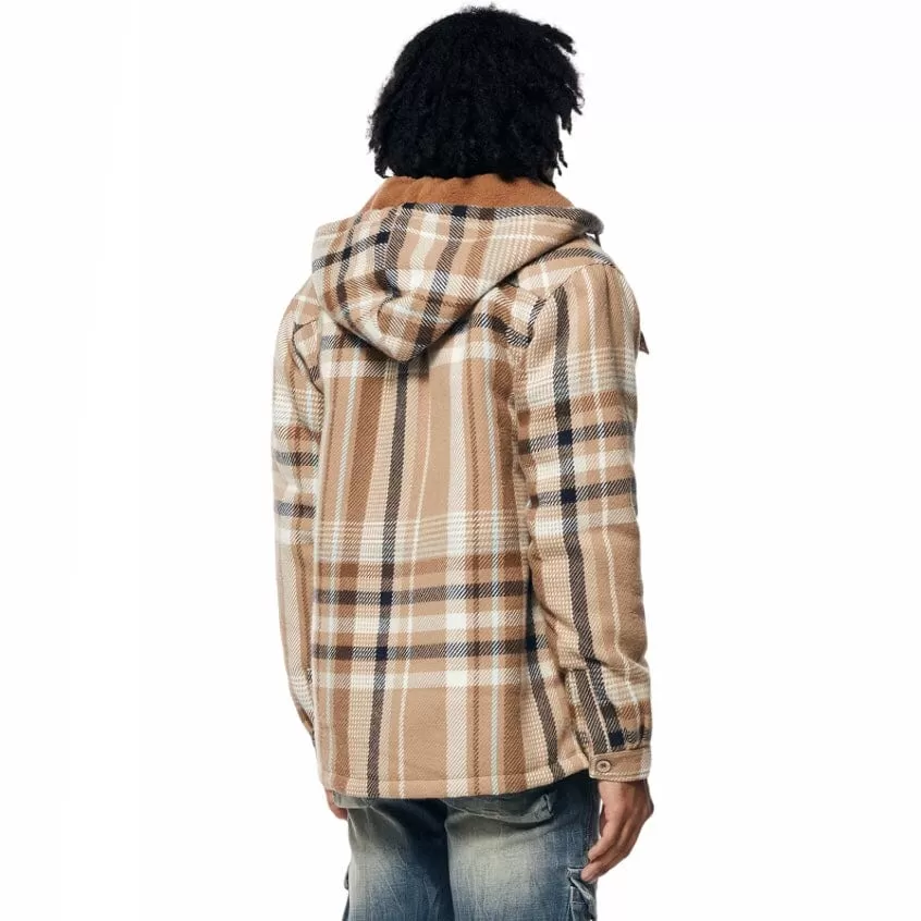 Smoke Rise Plaid Flannel Shacket (Toffee) WW23686