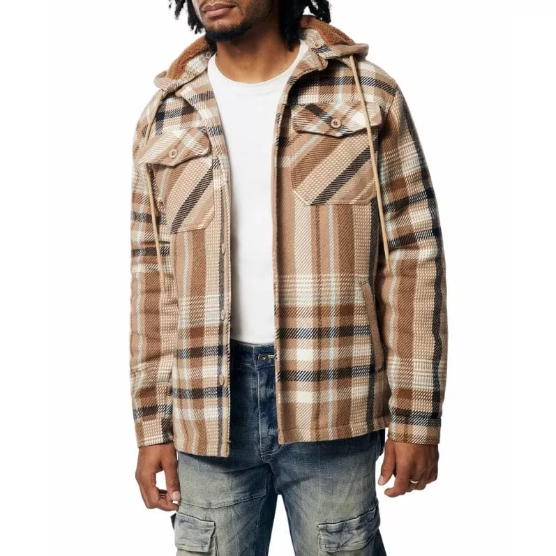 Smoke Rise Plaid Flannel Shacket (Toffee) WW23686