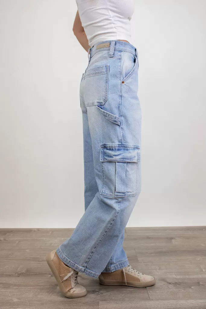 Stay Trendy Cargo Wide Leg Jean