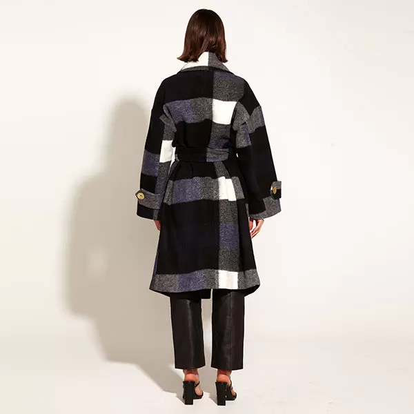 Stranger Oversized Coat - Navy Check