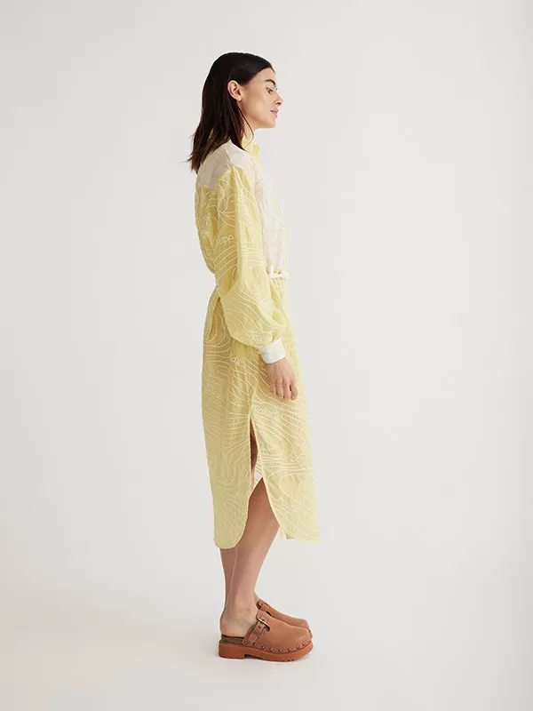 Surge Belted Shirt Dress in Zest