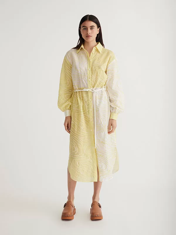 Surge Belted Shirt Dress in Zest