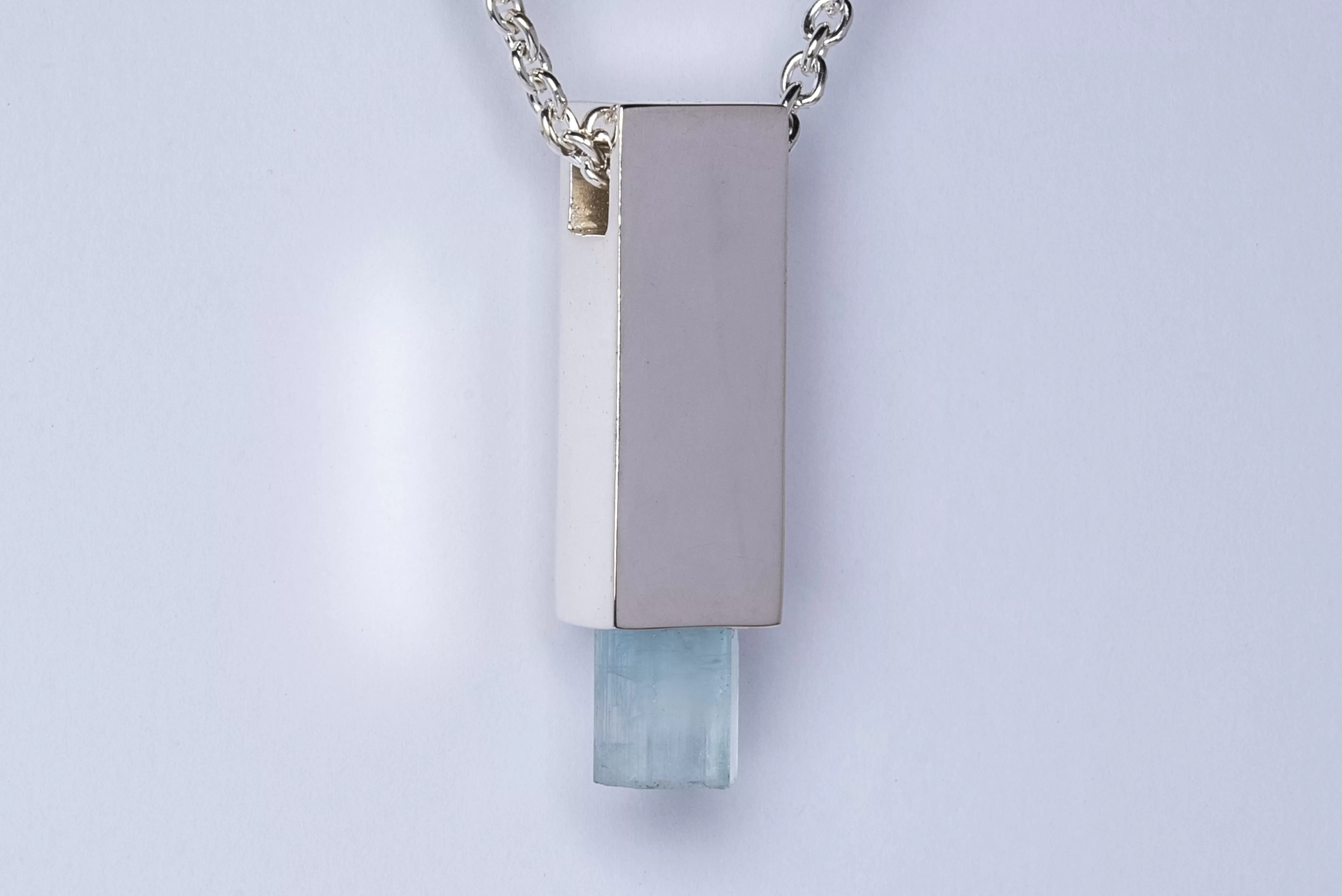 Talisman Cuboid Necklace (Aquamarine, PA AQU)