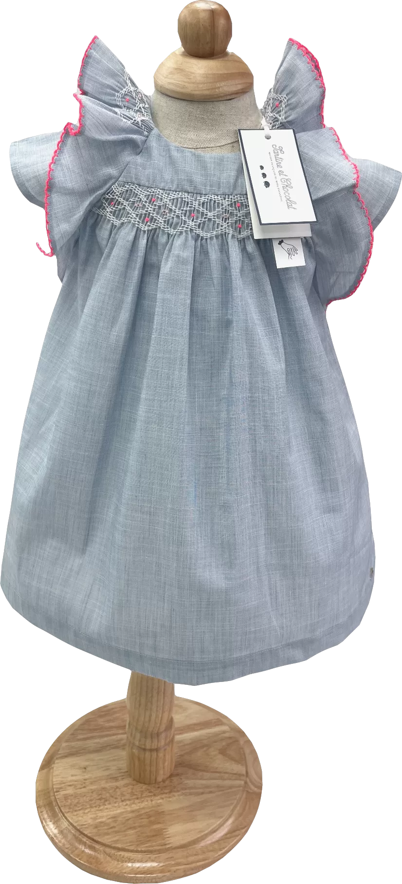 Tartine et Chocolat Blue Smocked Cotton Dress BNWT 9-12 Months