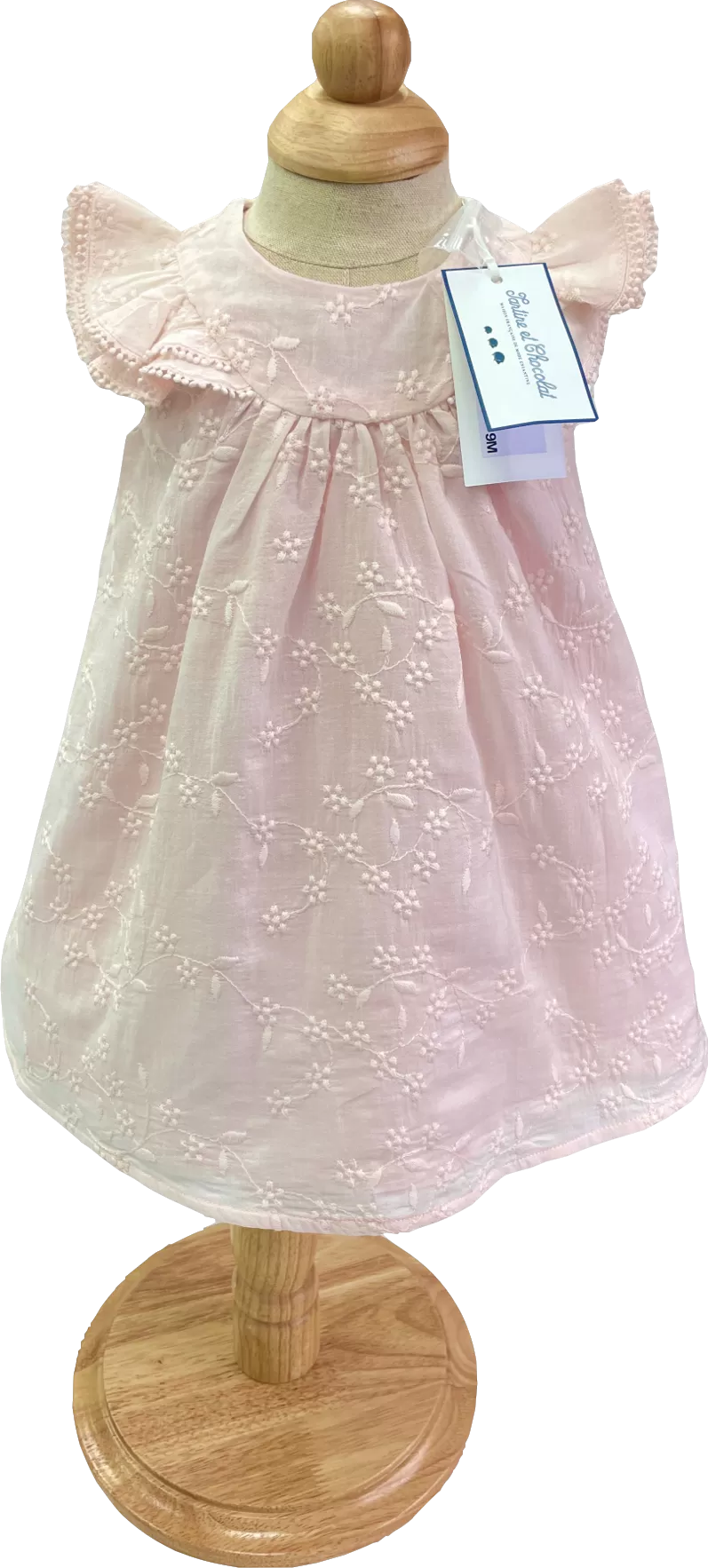 Tartine et Chocolat Pale Rose Pink Embroidered Floral Dress 3-6 Months