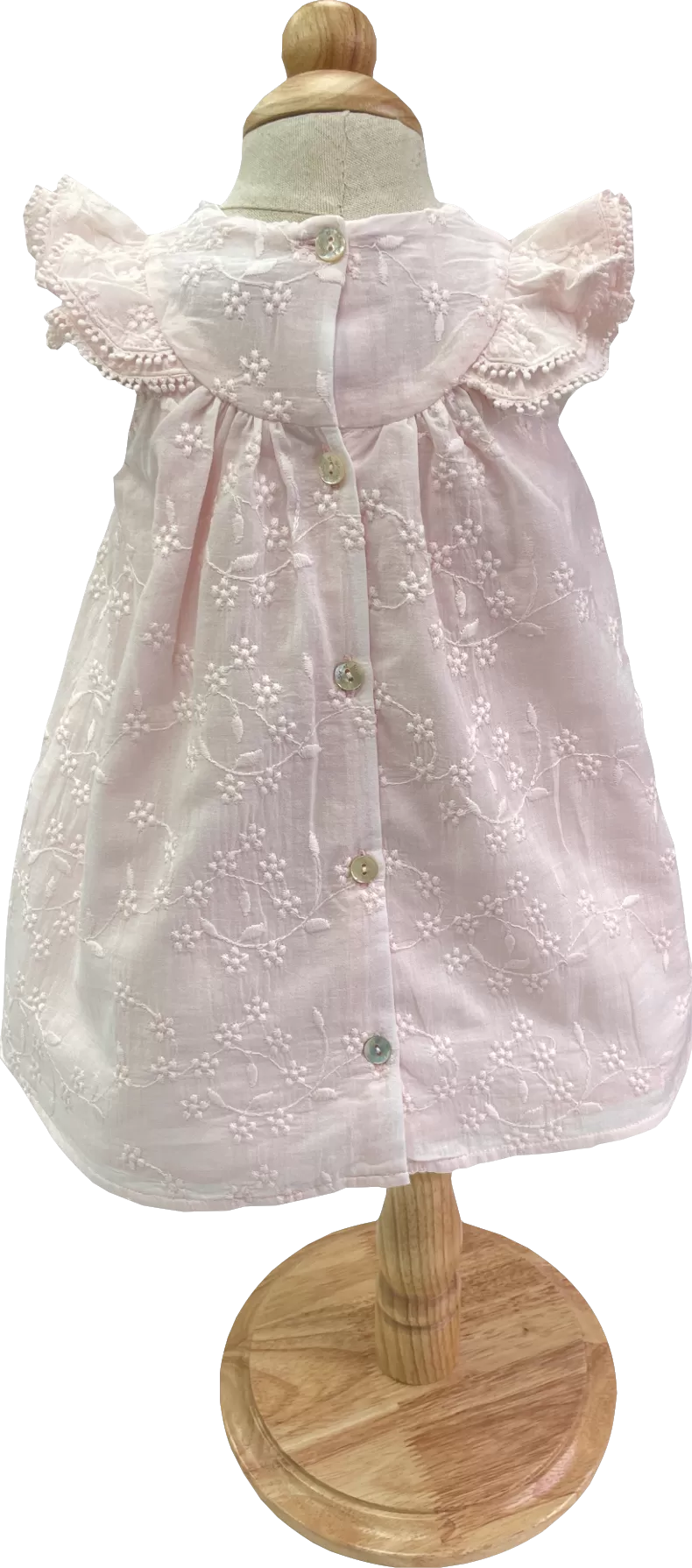 Tartine et Chocolat Pale Rose Pink Embroidered Floral Dress 3-6 Months