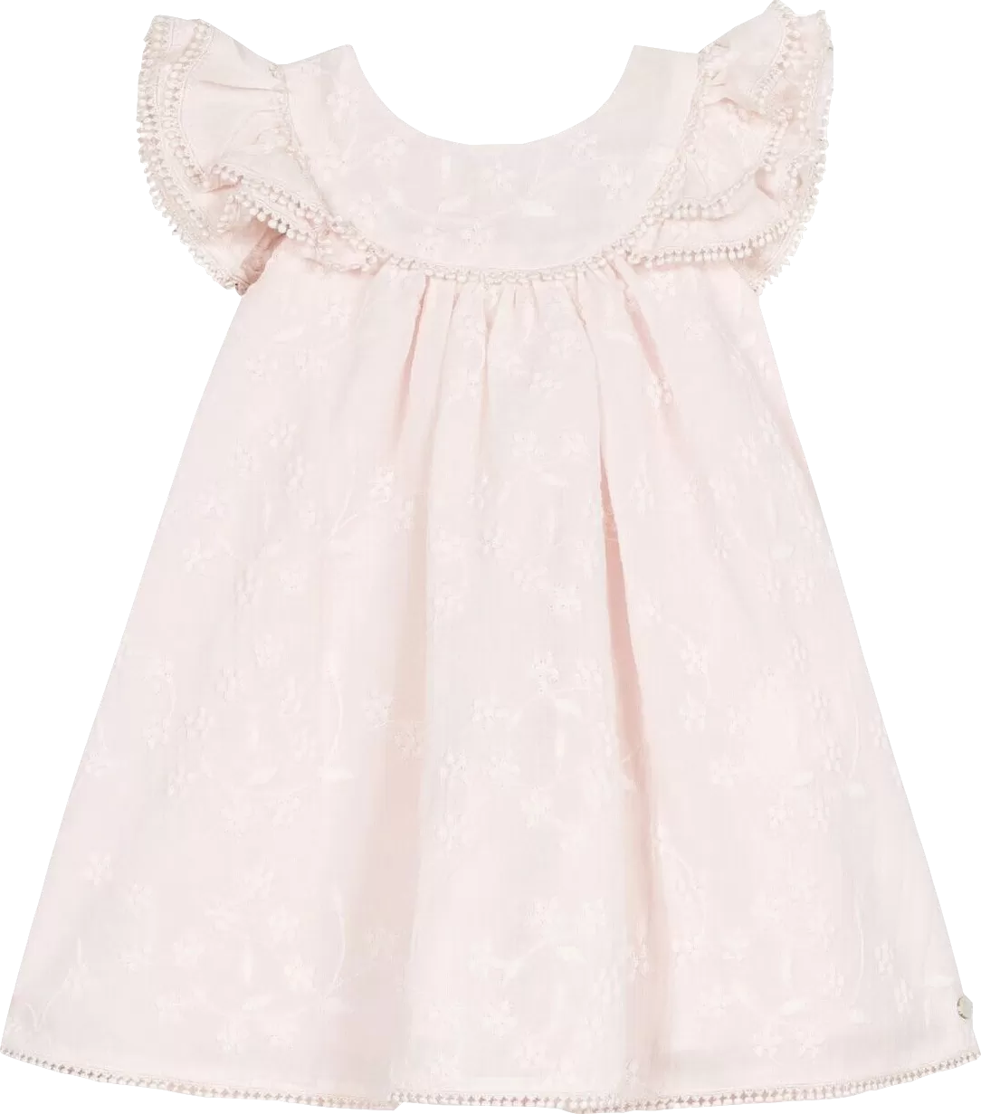 Tartine et Chocolat Pale Rose Pink Embroidered Floral Dress 3-6 Months